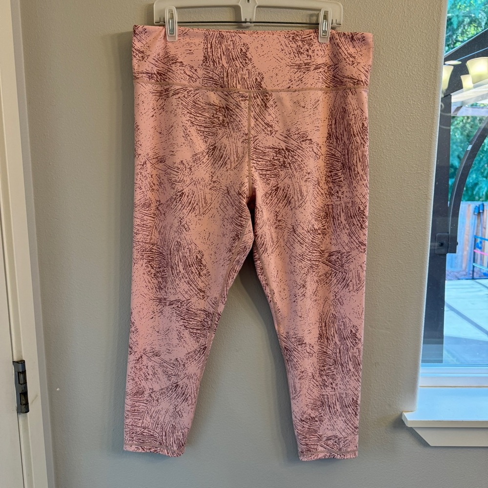 Zyia Active size 20 pink pattern leggings workout athleisure